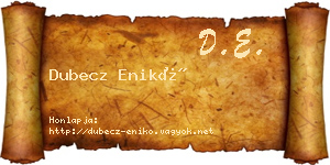 Dubecz Enikő névjegykártya
